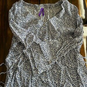 Seraphine Maternity Blouse, Size 10 Navy Blue and White Print